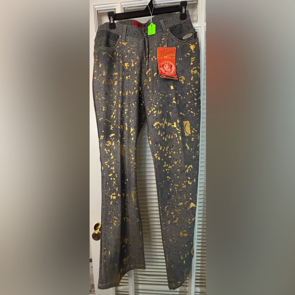 Johnny Blaze Ladies Metallic Jeans-Size 9/10